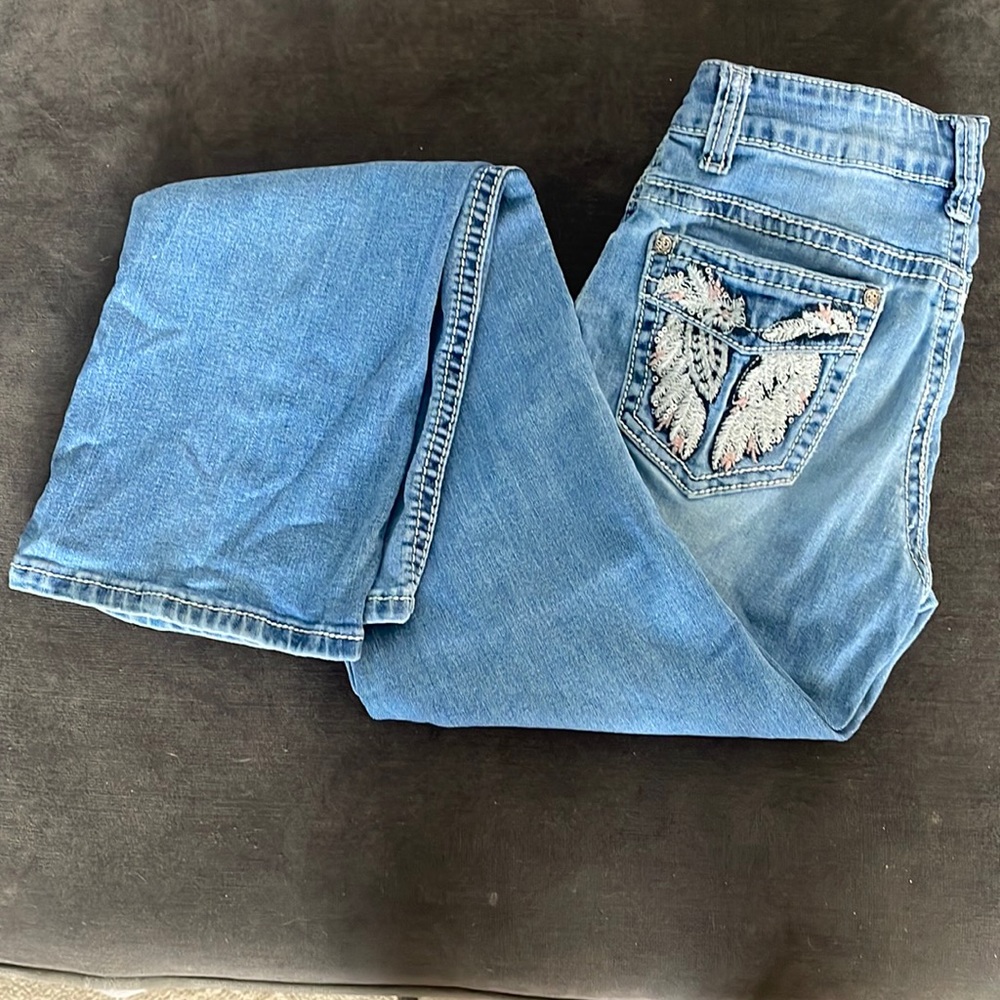 May Lillie western jean, feather pocket detail, Youth 14